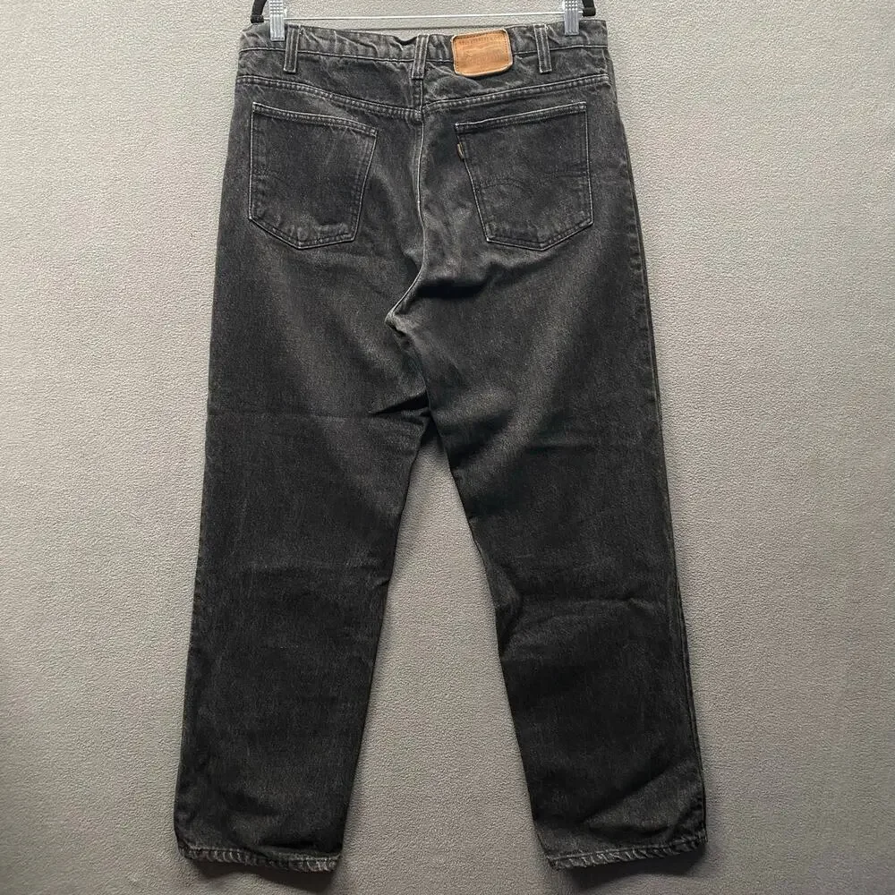 Vtg 80s Levis 540 Jeans Leather Tab Mens Black Relaxed Straight USA No Size Tag‎